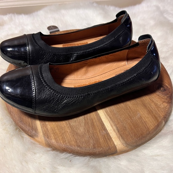 Josef Seibel Black Leather Flats with Glossy Toe Size EU 38 - Picture 4 of 9